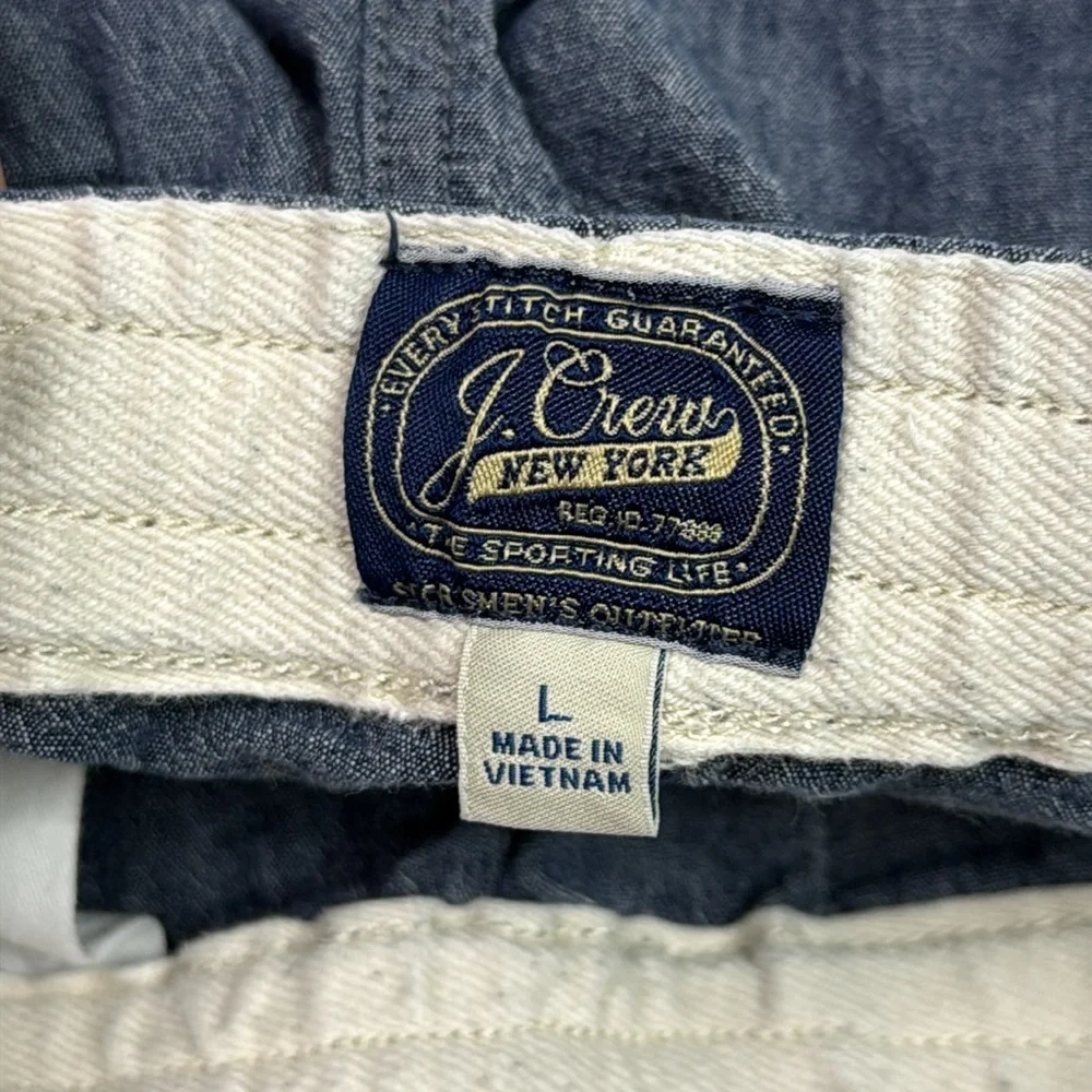 J. Crew Blue Stretch Drawstring Waist Shorts Size Large